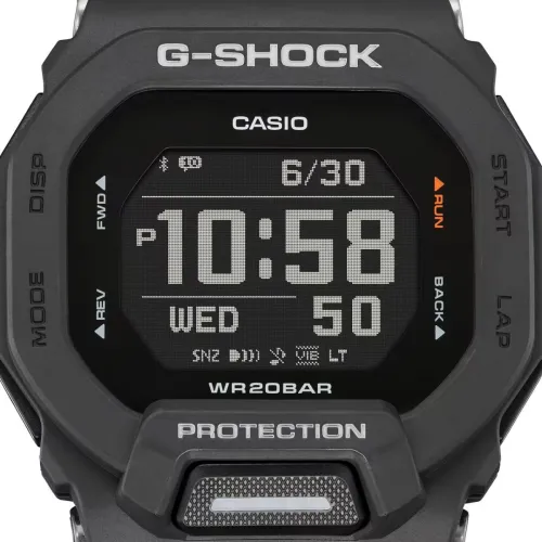 Photo montrant l’intégralité de la montre Casio G-Shock GBD-200-1ER