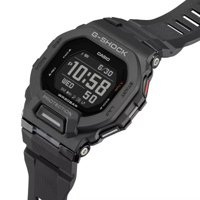 Zoom détaillé montrant la couronne de la montre Casio G-Shock GBD-200-1ER