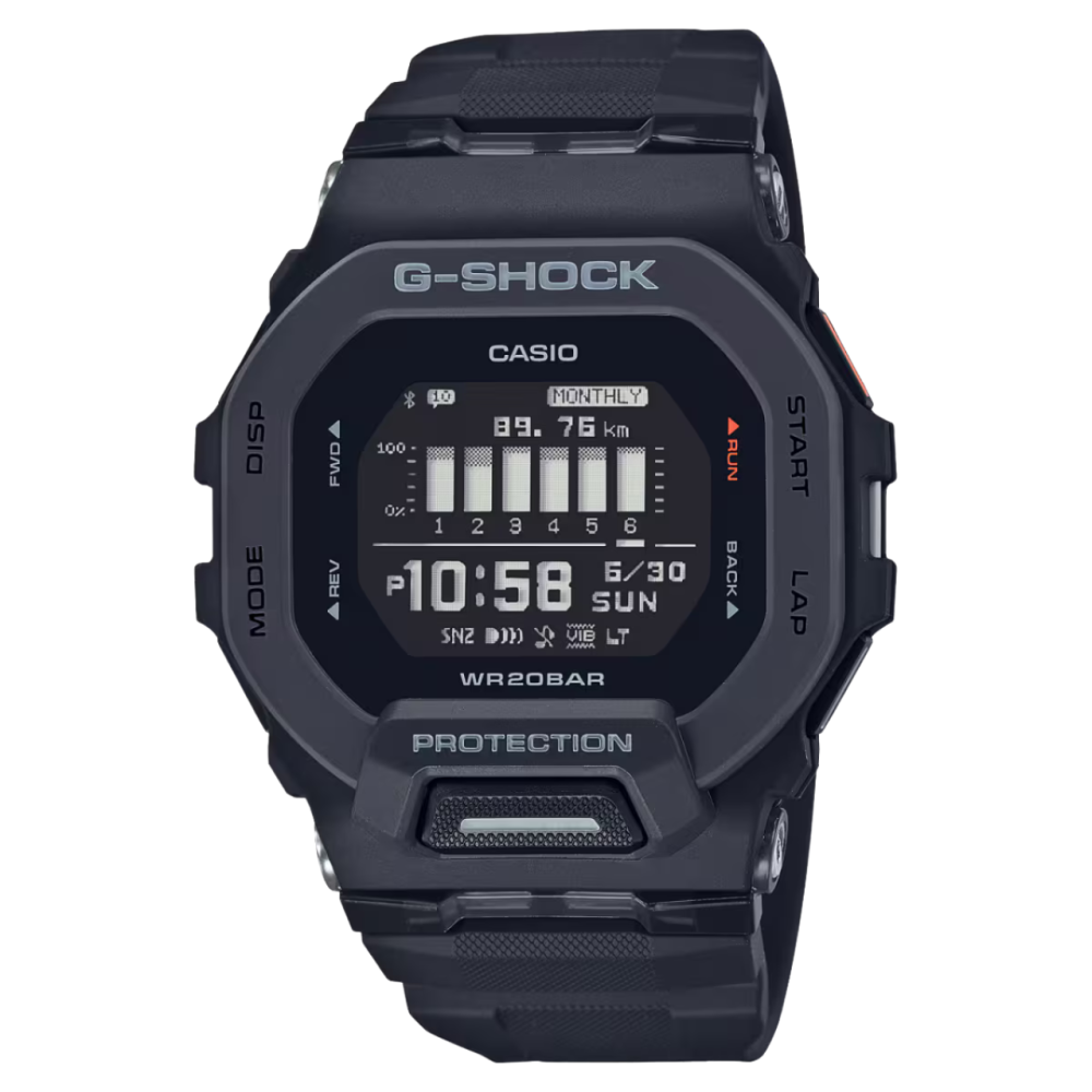 Photo montrant l’intégralité de la montre Casio G-Shock GBD-200-1ER