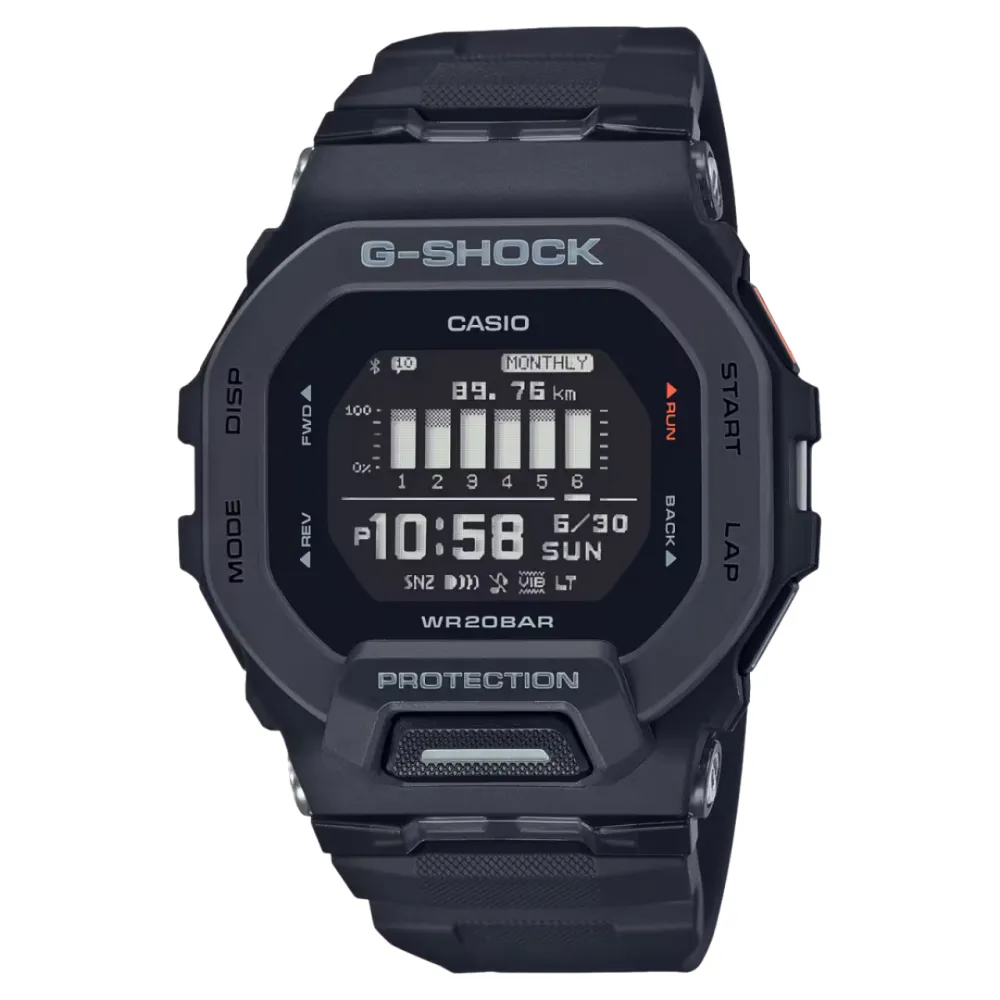 Photo montrant l’intégralité de la montre Casio G-Shock GBD-200-1ER