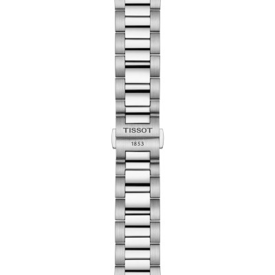 MONTRE TISSOT PR 100 40MM, CADRAN BLEU ET BLANC, BRACELET BICOLORE ARGENT