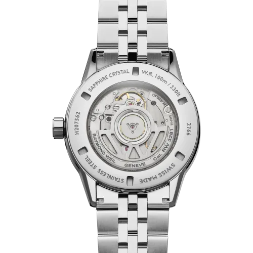 Photo montrant l'intégralité de la montre Montre Raymond Weil Freelancer Complete Calendar, Cadran Bleu, Bracelet Métal.