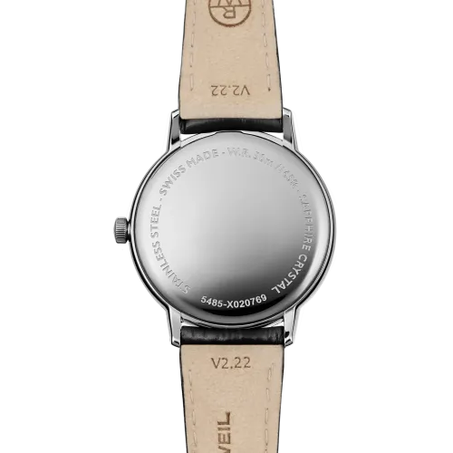 Photo montrant l'intégralité de la montre toccata classic 39 mm, white dial, bracelet cuir noir