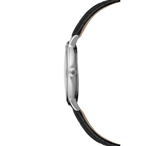 Photo montrant l'intégralité de la montre toccata classic 39 mm, white dial, bracelet cuir noir