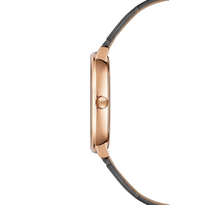 Vue profil de la montre Montre Raymond Weil Toccata Heritage, Cadran Cuivré, Bracelet Gris