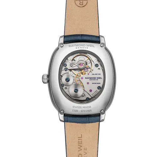 Photo montrant l'intégralité de la montre Montre Raymond Weil Toccata Heritage, Cadran Bleu, Bracelet Bleu