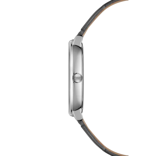 MONTRE RAYMOND WEIL TOCCATA HERITAGE, CADRAN ARGENT VIEILLI, BRACELET CUIR GRIS