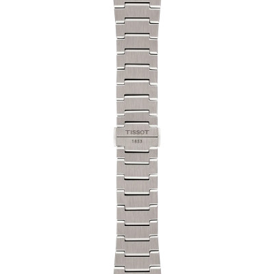 Vue de boucle de la Montre Tissot PRX Titane 38 mm, Cadran Bleu, Bracelet Métal Argenté