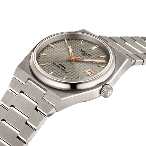 MONTRE TISSOT PRX TITANE 38 MM, CADRAN BLEU, BRACELET MÉTAL ARGENTÉ