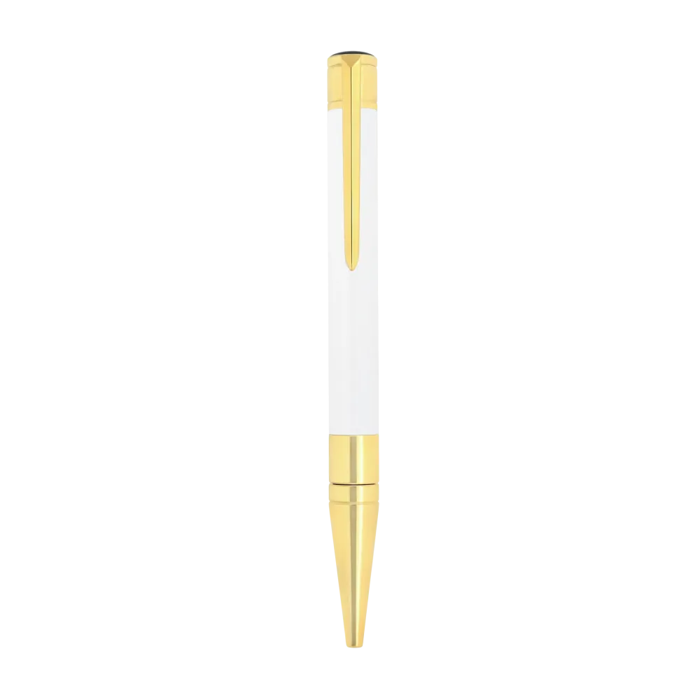 Photo montrant l'intégralité du Stylo Stylo S.T. Dupont Bille D‑Initial Blanc