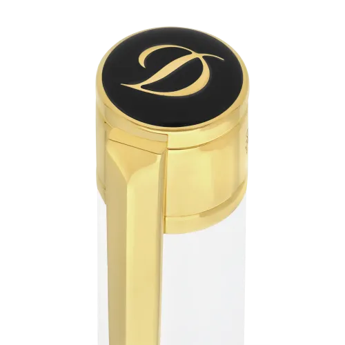 Photo montrant l'intégralité du Stylo Stylo S.T. Dupont Bille D‑Initial Blanc