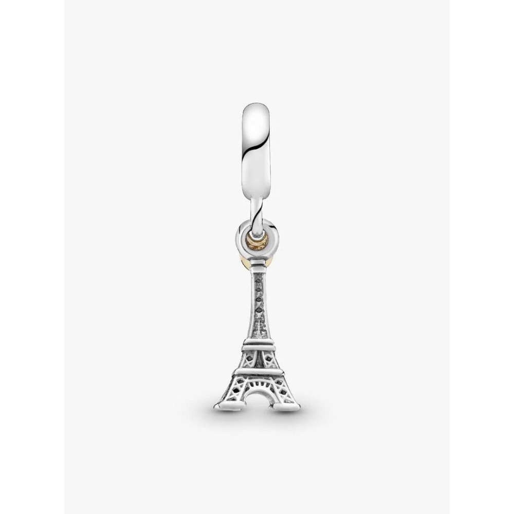 Photo présentant l’intégralité de la Pandora Charm Pendant Tour Eiffel Paris & Cœur