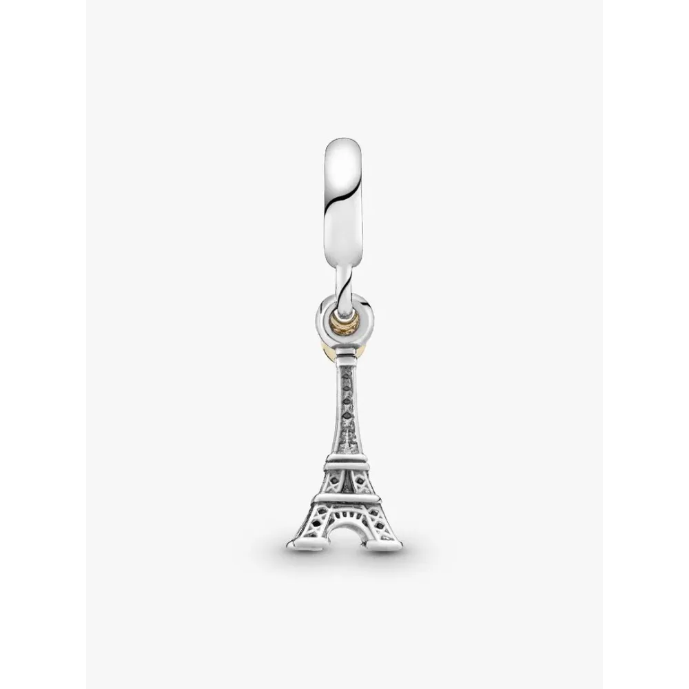 Photo présentant l’intégralité de la Pandora Charm Pendant Tour Eiffel Paris & Cœur