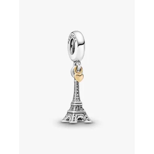 Photo présentant l’intégralité de la Pandora Charm Pendant Tour Eiffel Paris & Cœur
