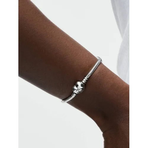 Image montrant la totalité du Pandora bracelet cœur & maille serpent moments argent massif