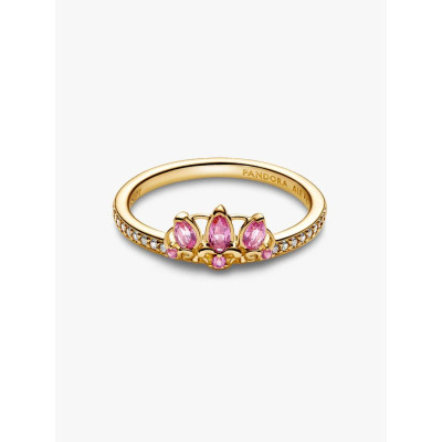 Photo présentant l’intégralité de la Bague Diadème Princesse Disney Raiponce Métal Doré À L'Or 14 Carats