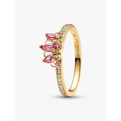 Image montrant la totalité de la Bague Diadème Princesse Disney Raiponce Métal Doré À L'Or 14 Carats