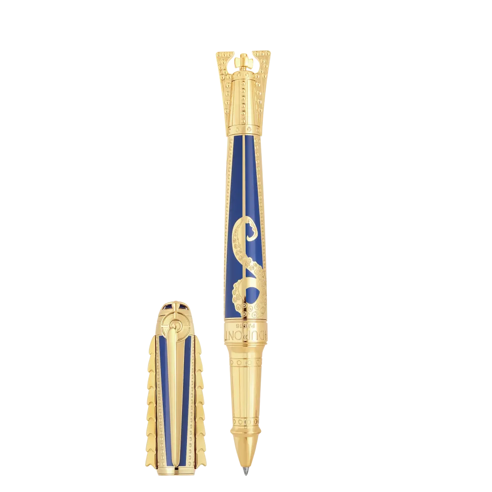Photo montrant l'intégralité du Stylo S.T. Dupont Set Instrument d'Écriture 20'000 Lieues sous les Mers Bleu Gulf Stream