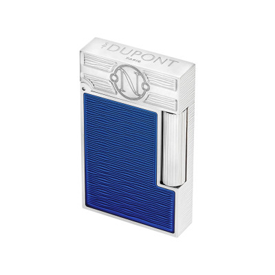 Image capturant l’ensemble du Briquet S.T. Dupont Ligne 2 Briquet Laqué 20 000 Lieues Sous Les Mers Bleu Gulf Stream