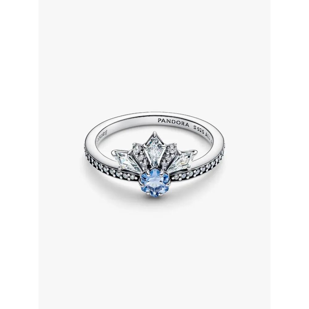 Photo présentant l’intégralité de la Pandora Bague Disney La Reine Des Neiges Diadème D’Elsa Argent Massif