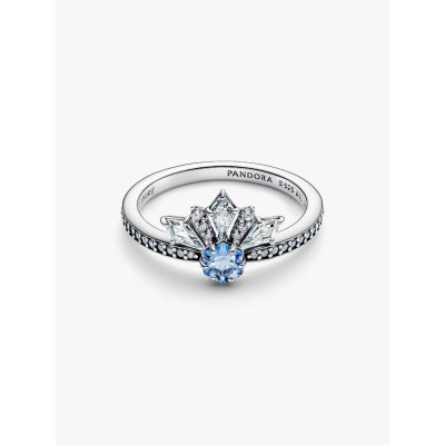 Photo présentant l’intégralité de la Pandora Bague Disney La Reine Des Neiges Diadème D’Elsa Argent Massif