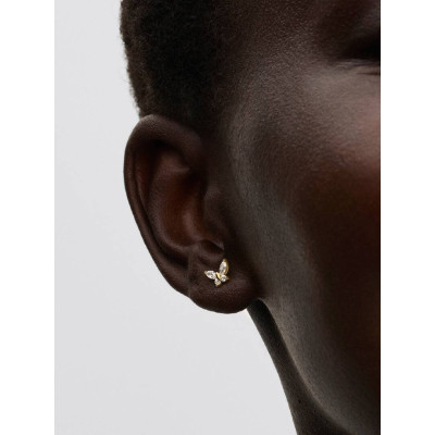 PANDORA CLOUS D'OREILLES PAPILLON MÉTAL DORÉ À L'OR 14 CARATS