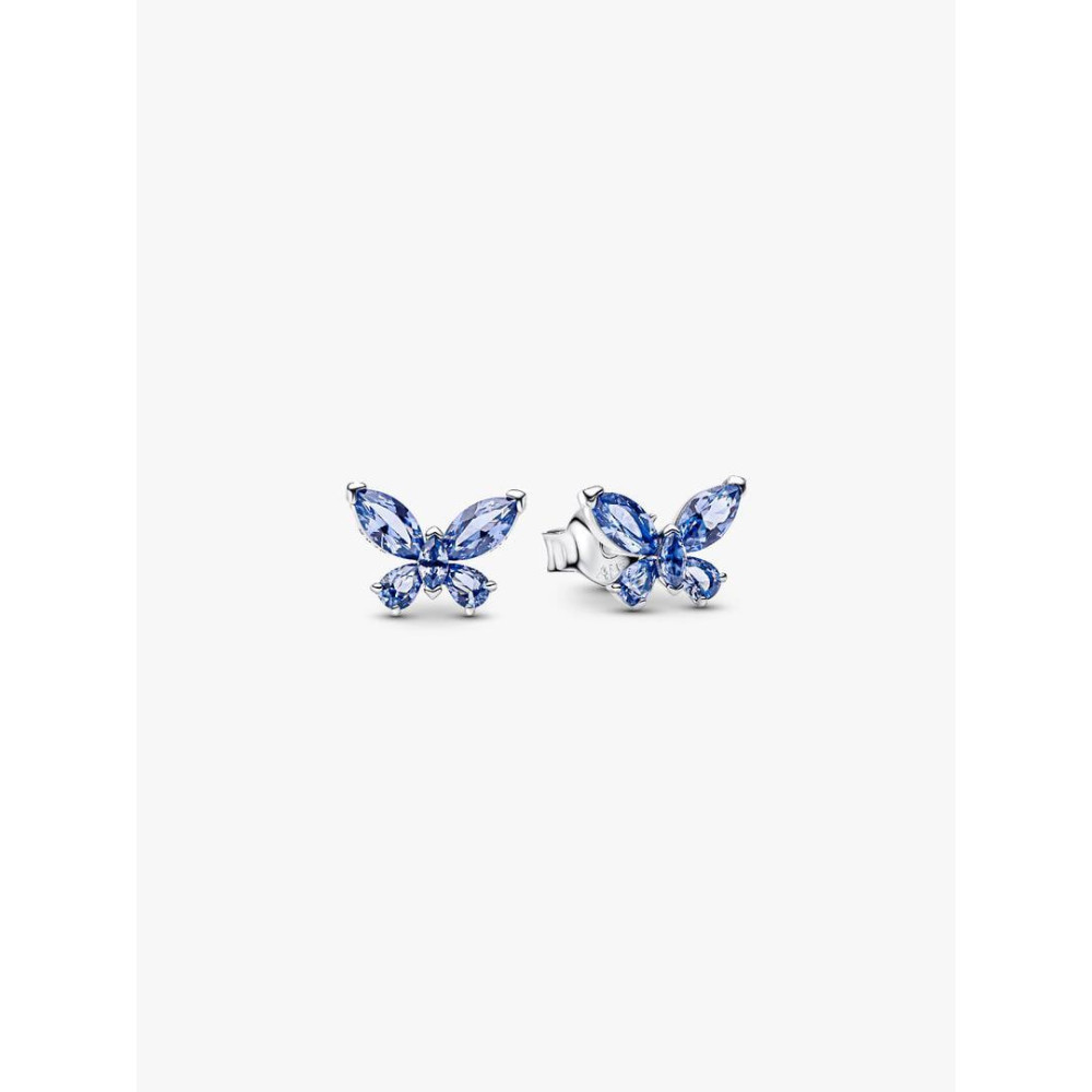 Photo présentant l’intégralité de la Pandora Clous D'Oreilles Papillon Argent Massif