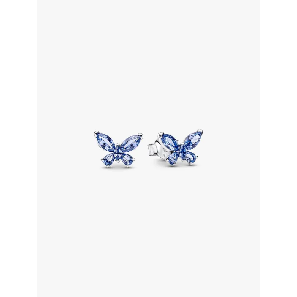 Photo présentant l’intégralité de la Pandora Clous D'Oreilles Papillon Argent Massif