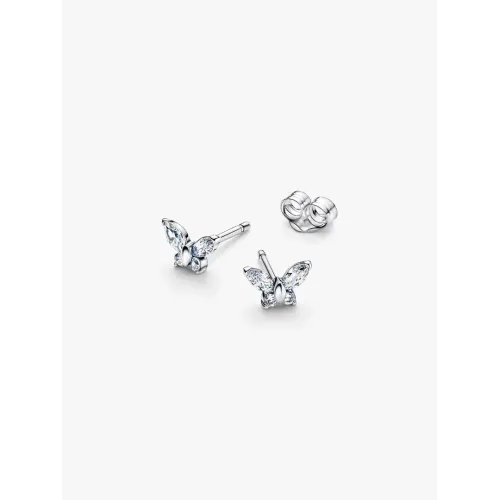 Image montrant la totalité de la Pandora Clous D'Oreilles Papillon Argent Massif