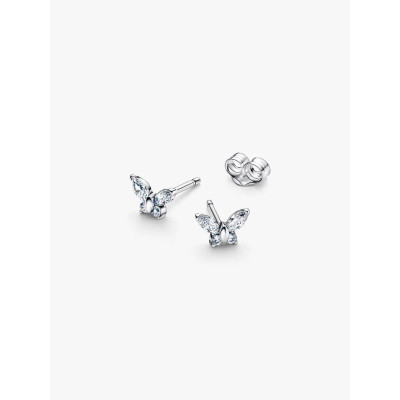 Photo présentant l’intégralité de la Pandora Clous D'Oreilles Papillon Argent Massif