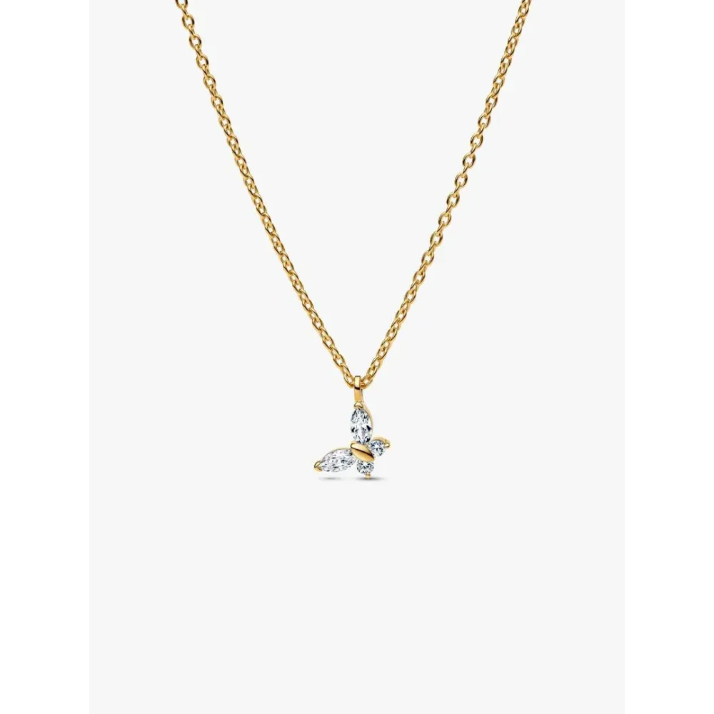 PANDORA COLLIER À PENDENTIF PAPILLON MÉTAL DORÉ À L'OR 14 CARATS
