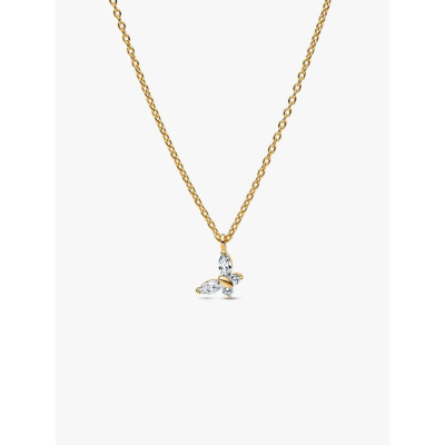 PANDORA COLLIER À PENDENTIF PAPILLON MÉTAL DORÉ À L'OR 14 CARATS