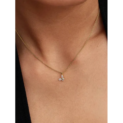 PANDORA COLLIER À PENDENTIF PAPILLON MÉTAL DORÉ À L'OR 14 CARATS