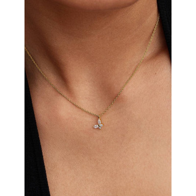 Photo présentant l’intégralité de la Pandora Collier À Pendentif Papillon Métal Doré À L'Or 14 Carats