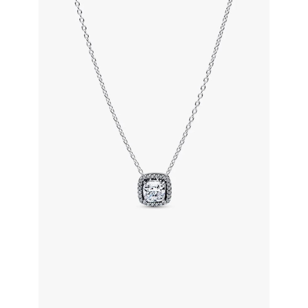 Photo présentant l’intégralité de la Pandora Collier Pendentif Halo Scintillant Argent Massif