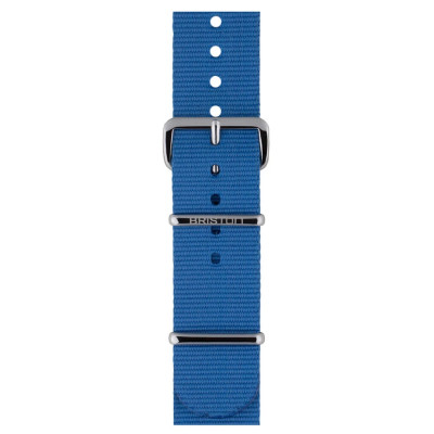 Photo présentant l’intégralité du Briston bracelet NATO bleu clair