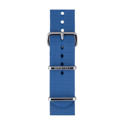 Image montrant la totalité du Briston bracelet NATO bleu clair