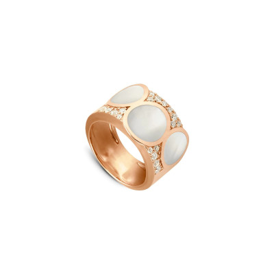 Image montrant la totalité de la Clozeau Bague Aura En Or Rose Résine Blanche Et Diamants