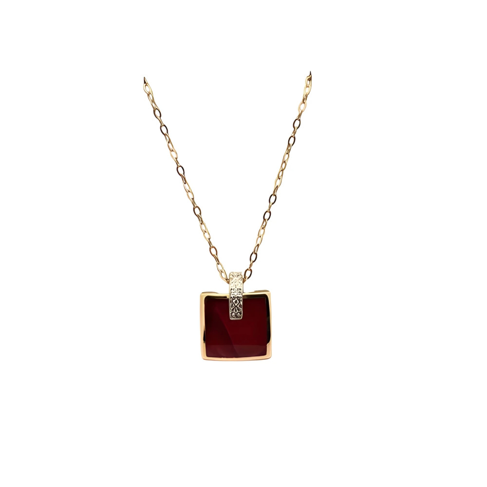 CLOZEAU COLLIER OR ROSE DIAMANTS 0.01CT RÉSINE ROUGE
