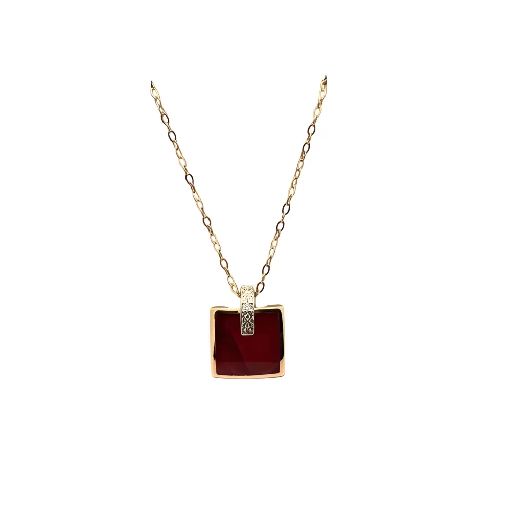 CLOZEAU COLLIER OR ROSE DIAMANTS 0.01CT RÉSINE ROUGE