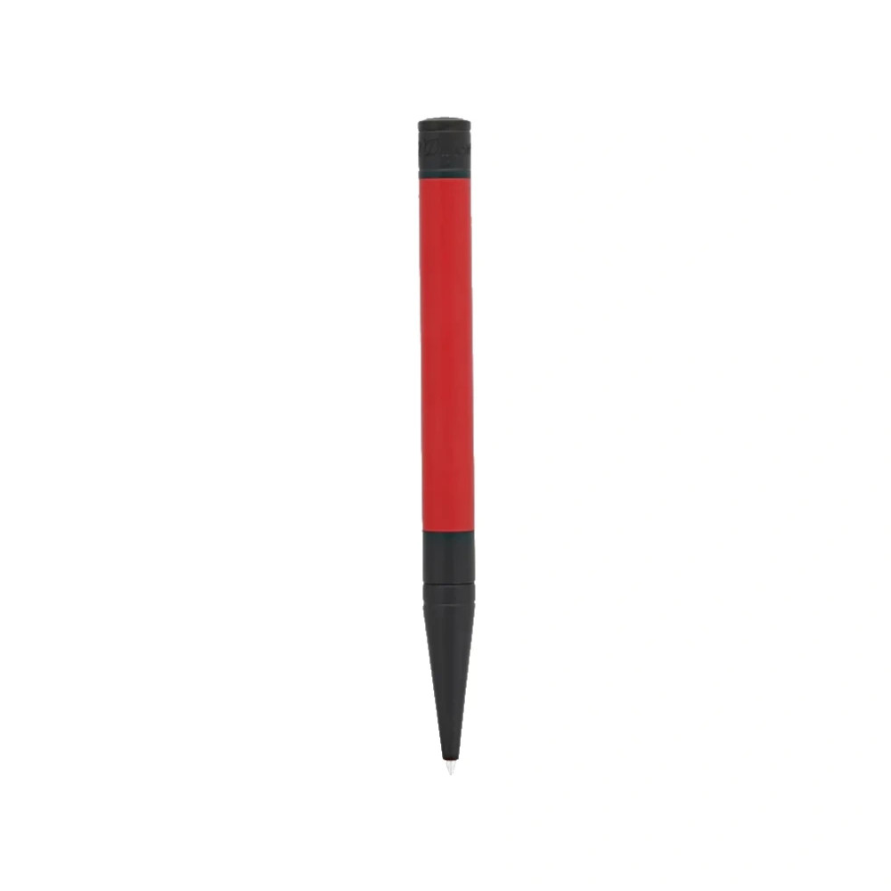 Image capturant l’ensemble du stylo S.T. Dupont Stylo Bille D‑Initial Animation Rouge Mat