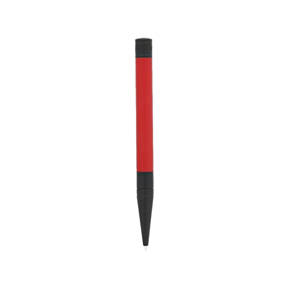 Image capturant l’ensemble du stylo S.T. Dupont Stylo Bille D‑Initial Animation Rouge Mat