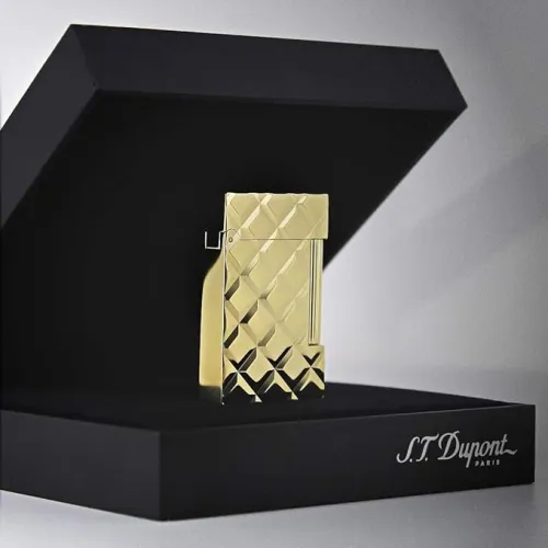 S T DUPONT BRIQUET LIGNE 2 FINBITION OR JAUNE