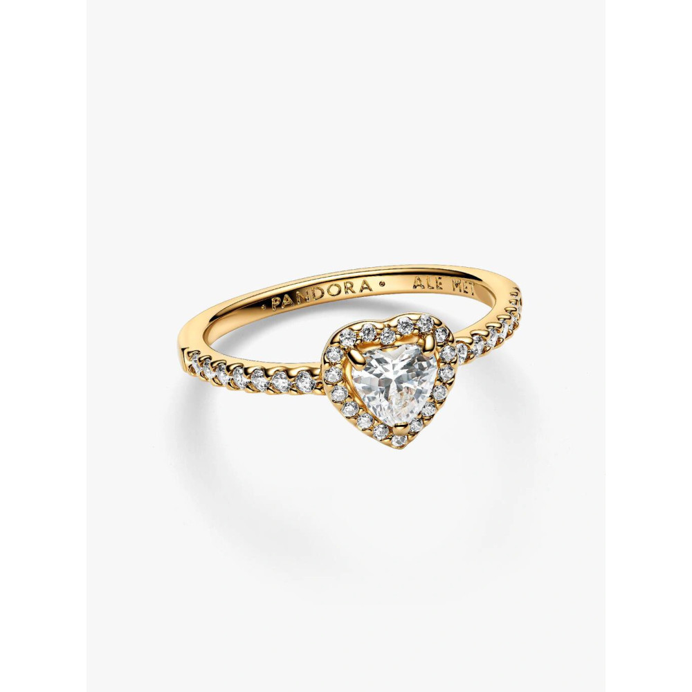 Photo présentant l’intégralité de la Pandora Bague Cœur Surélevé métal doré à l’or 14 carats