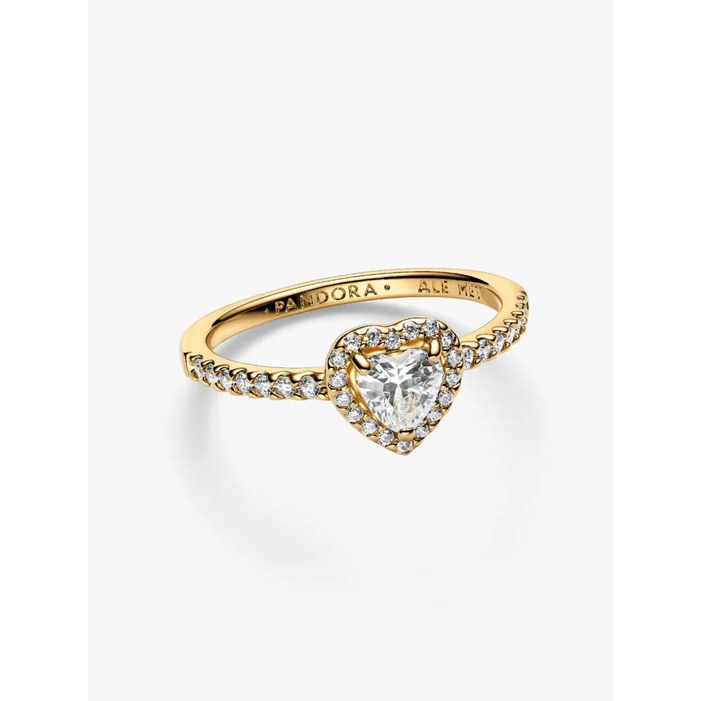 Photo présentant l’intégralité de la Pandora Bague Cœur Surélevé métal doré à l’or 14 carats