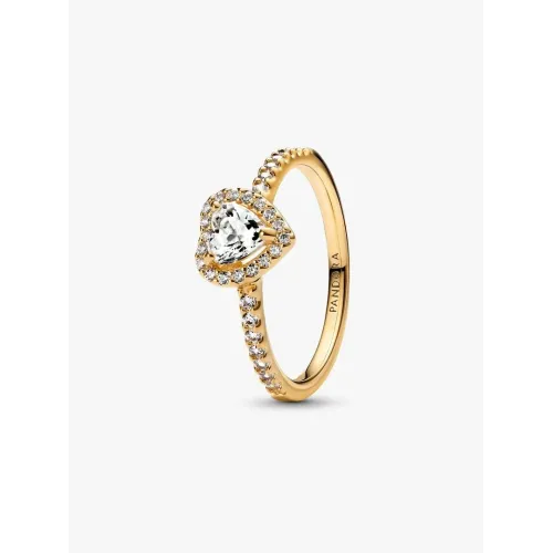 Photo présentant l’intégralité de la Pandora Bague Cœur Surélevé métal doré à l’or 14 carats