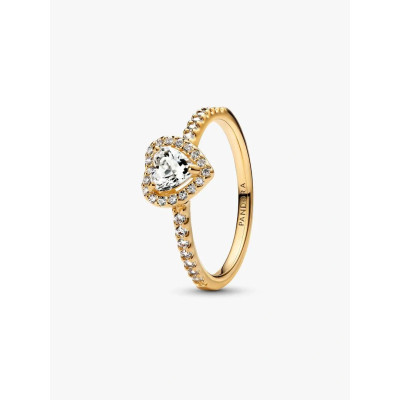 Image montrant la totalité de la Pandora Bague Cœur Surélevé métal doré à l’or 14 carats