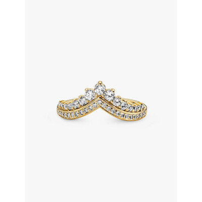 Visuel illustrant l’ensemble de la Pandora Bague Tiare Vœu métal doré à l’or 14 carats