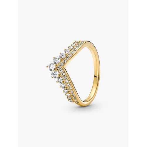 Image montrant la totalité de la Pandora Bague Tiare Vœu métal doré à l’or 14 carats