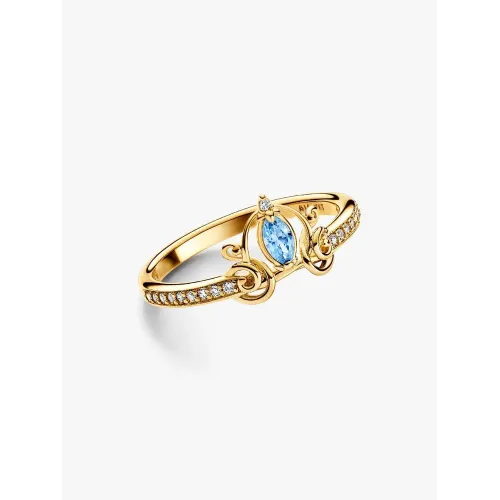 Photo présentant l’intégralité de la Pandora Bague Disney Carrosse De Cendrillon Métal Doré À L'Or 14 Carats